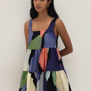 Love Bonito Taliessa Tiered Flare Dress in Joyous Affair